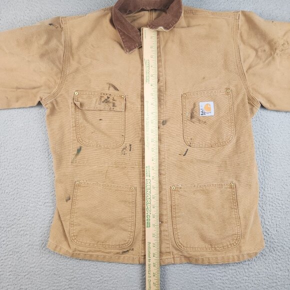 Vtg Carthartt Duck Chore Coat Jacket Unlined Blazer 80s Mens Small Workwear Barn - Picture 5 of 16